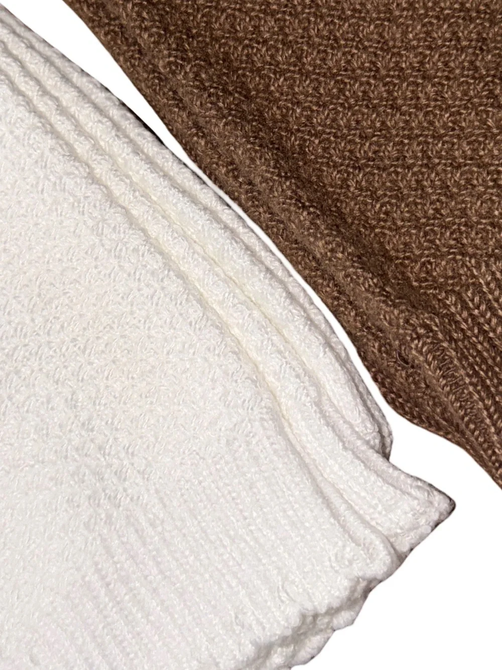 LOT OF 2 Women's Crew Boot Socks Auden Brown & White Super Soft Sz 4-10 NWT